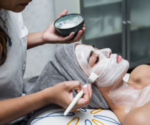 Person receiving a sensitive skin facial